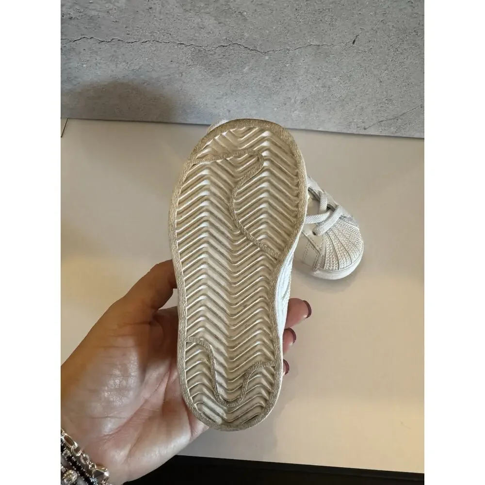 Boys Adidas White Shoes Size 7 K - Picture 4 of 5